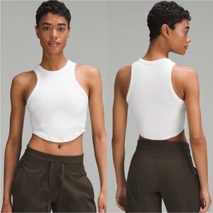 NWT Lululemon Athletica Hold Tight Cropped Tank Top Size 8 in White